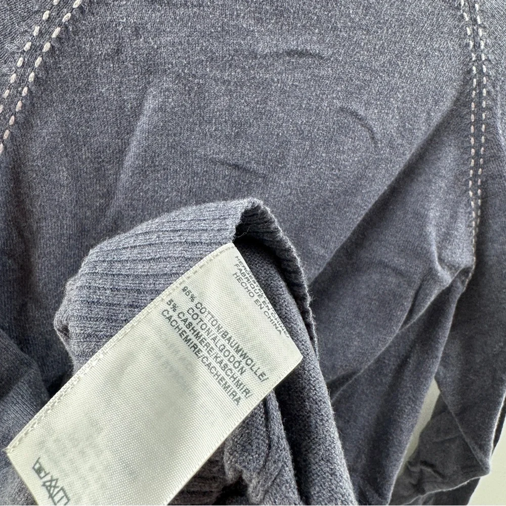True Religion Blue Grey Scoop Neck Sweater Men’s Size Medium Cotton Cashmere